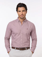 The Blush Solid Pink Oxford Shirt with Gentle Matte Finish, Slim Fit