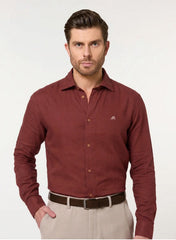 The Juicy Bright Strawberry Lyocell Linen Shirt with Lively Hue, Comfort Fit