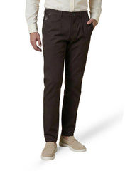 The Terraform, Brown Linen Blend Trousers, Comfort Fit