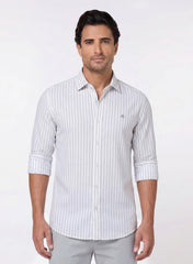 The Metallic Sheen Grey Easy Care Lyocell Shirt with Subtle Shine, Comfort Fit