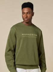 The Olive Essential – Cotton Sweatshirt with Crew Neck, Relaxed Fit