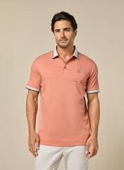 The Coral Reef, Peach Cotton Polo, Comfort Fit