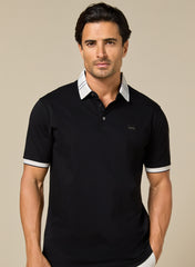 The Everyday Essential – Onyx Black Cotton Polo, Comfort Fit