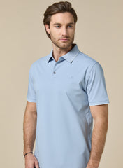 The Sky Ease – Light Blue Cotton Polo, Comfort Fit