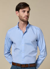 The Office Ready Blue Non-Iron Oxford Shirt with Durable Weave, Slim Fit