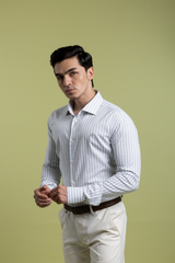 The Metallic Sheen Grey Easy Care Lyocell Shirt with Subtle Shine, Comfort Fit