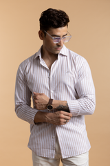 The Mocha Smooth Brown Easy Care Lyocell Shirt with Soft Richness, Comfort Fit