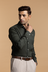 The Midnight Luxe Black Easy Care Linen Shirt with Elegant Depth, Comfort Fit