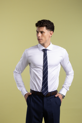 The Non-Iron Essential White Dress Shirt with Semi Cut Away Collar & Easy Care Finish, Comfort Fit