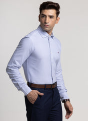 The Nautical Stripe Blue Oxford Shirt with Bold Nautical Lines, Slim Fit