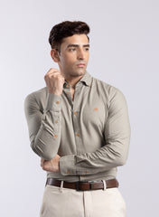 The Earthy Calm Light Olive Linen Shirt with Soothing Texture, Comfort Fit