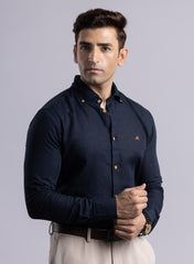 The Nautical Classic Navy Linen Shirt with Crisp Breathability, Comfort Fit