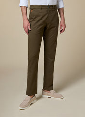 The Chestnut Craft, Brown Stretch Dobby Chinos, Slim Fit