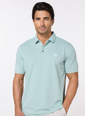 The Serene Form - Jade Mist, Silk Lyocell Blend Polo, Comfort Fit
