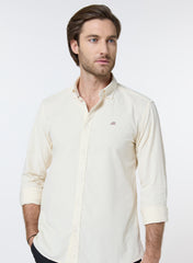 The Neutral Corduroy Beige Shirt with Classic Softness, Comfort Fit