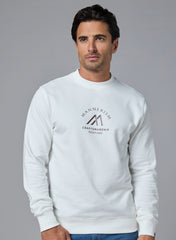 The Pure Ease – White Cotton Sweatshirt, Relaxed Fit