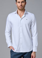 The Silky Bamboo White Shirt with Natural Softness, Slim Fit