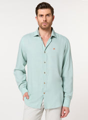 The Lagoon Fresh Light Sea Green Lyocell Shirt with Crisp Coolness, Comfort Fit