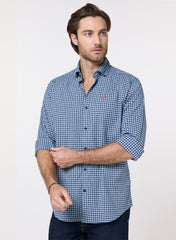 The Crisp Check Light Blue Gingham Shirt with Fresh, Breathable Cotton, Slim Fit
