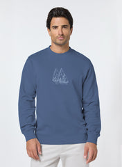 The Calm Blue - Cotton Sweatshirt with Relaxed Fit